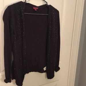 Purple cardigan with purple beads